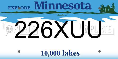 226XUU Minnesota License Plate