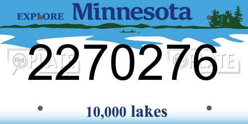 2270276 Minnesota License Plate