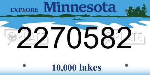 2270582 Minnesota License Plate
