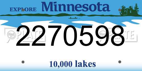 2270598 Minnesota License Plate