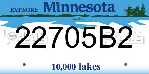 22705B2 Minnesota License Plate