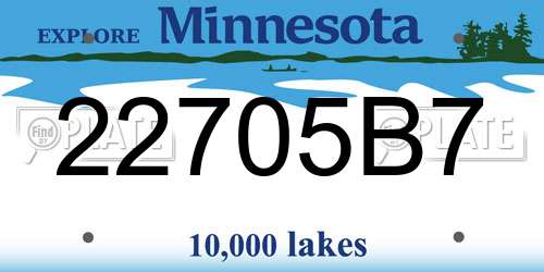 22705B7 Minnesota License Plate