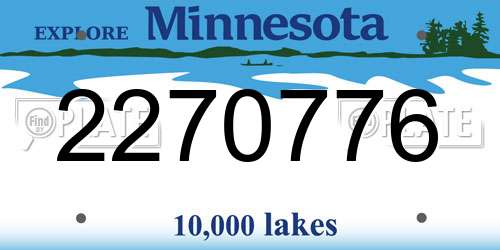 2270776 Minnesota License Plate