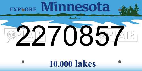 2270857 Minnesota License Plate
