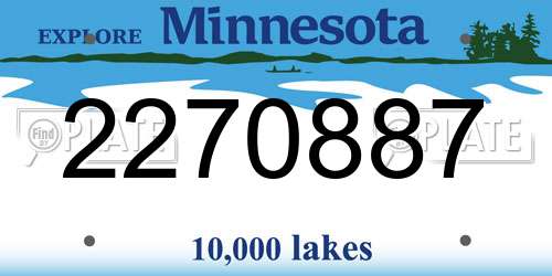 2270887 Minnesota License Plate