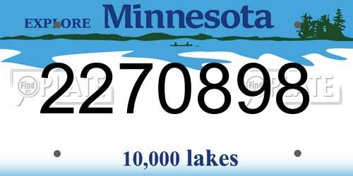 2270898 Minnesota License Plate