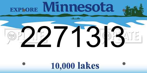 22713I3 Minnesota License Plate