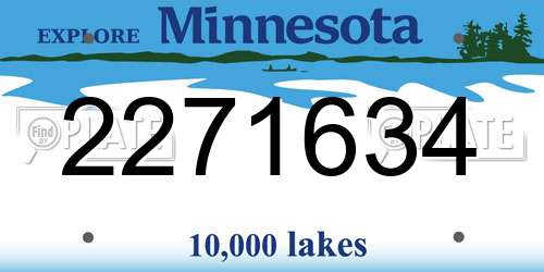 2271634 Minnesota License Plate
