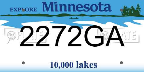 2272GA Minnesota License Plate