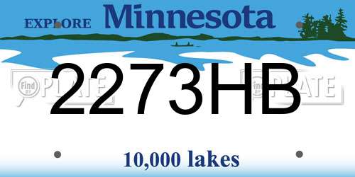 2273HB Minnesota License Plate