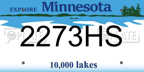 2273HS Minnesota License Plate