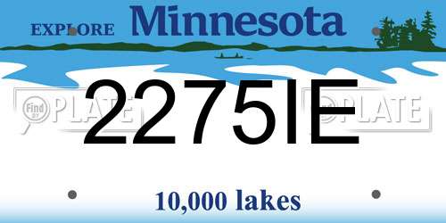 2275IE Minnesota License Plate