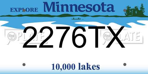 2276TX Minnesota License Plate