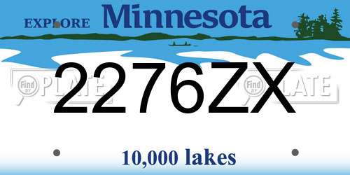 2276ZX Minnesota License Plate