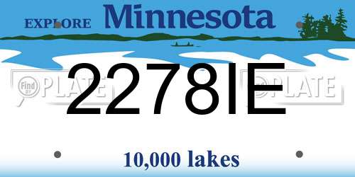 2278IE Minnesota License Plate