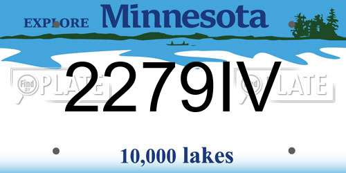 2279IV Minnesota License Plate