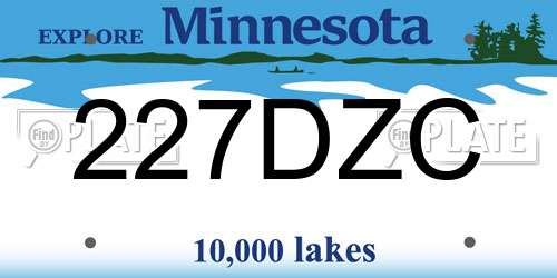 227DZC Minnesota License Plate
