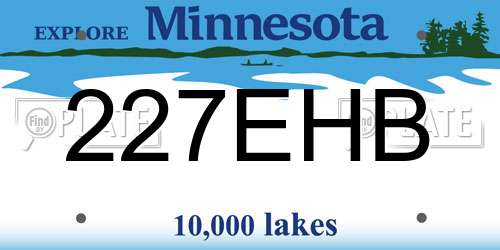 227EHB Minnesota License Plate