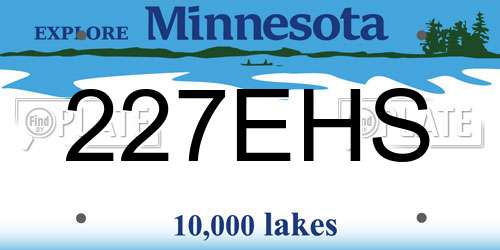 227EHS Minnesota License Plate