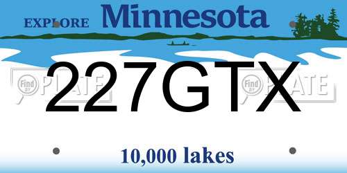 227GTX Minnesota License Plate