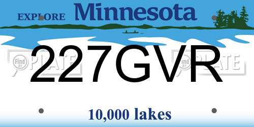 227GVR Minnesota License Plate