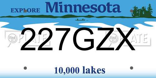 227GZX Minnesota License Plate