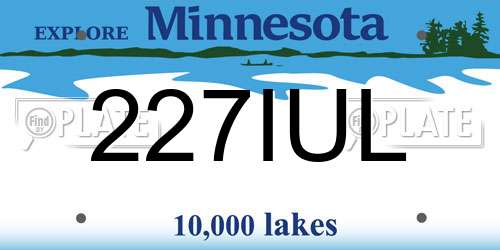 227IUL Minnesota License Plate