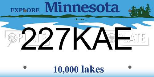 227KAE Minnesota License Plate