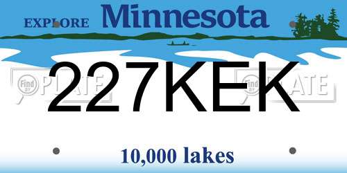 227KEK Minnesota License Plate