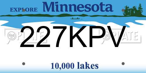 227KPV Minnesota License Plate