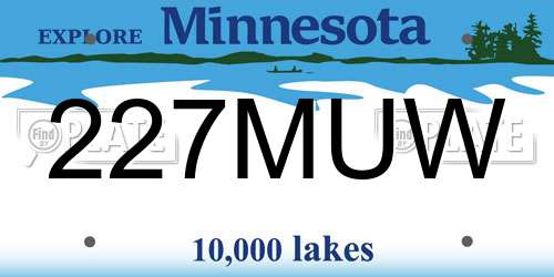 227MUW Minnesota License Plate