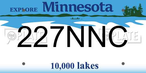 227NNC Minnesota License Plate