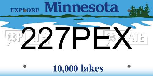 227PEX Minnesota License Plate