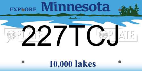 227TCJ Minnesota License Plate