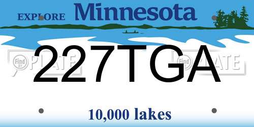 227TGA Minnesota License Plate