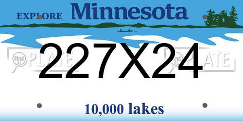 227X24 Minnesota License Plate