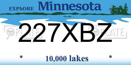 227XBZ Minnesota License Plate