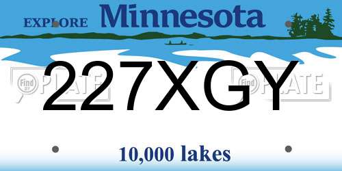 227XGY Minnesota License Plate