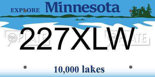 227XLW Minnesota License Plate