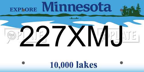 227XMJ Minnesota License Plate