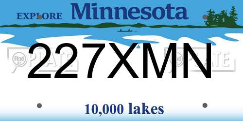 227XMN Minnesota License Plate