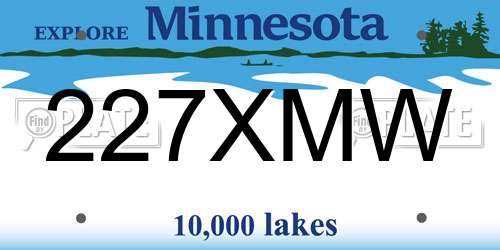 227XMW Minnesota License Plate