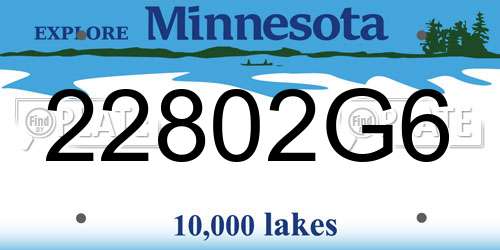 22802G6 Minnesota License Plate
