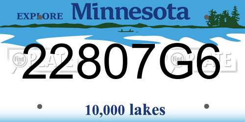 22807G6 Minnesota License Plate