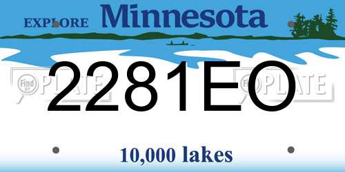 2281EO Minnesota License Plate