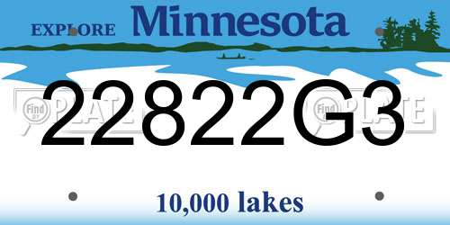 22822G3 Minnesota License Plate
