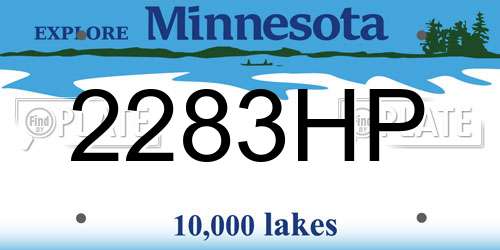 2283HP Minnesota License Plate