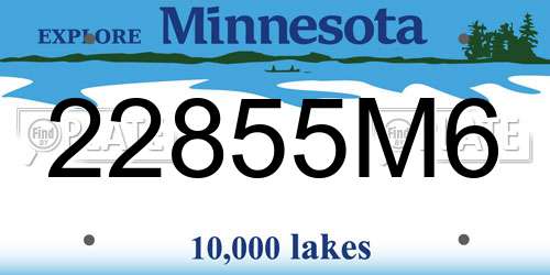 22855M6 Minnesota License Plate