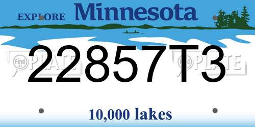 22857T3 Minnesota License Plate
