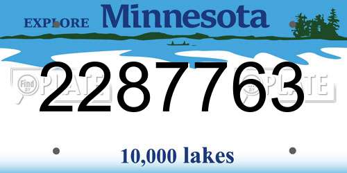 2287763 Minnesota License Plate
